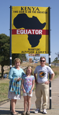 Kathleen White with her family in Kenya