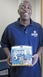 Rodney Covington with safety kit