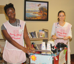 Candy stripers Kennede Duncan and Nora Rudolph