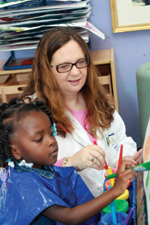 Dr. Rita Ryan with a patient